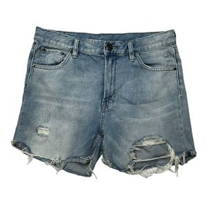 BDG Distressed Midi Bermuda Low Rise Denim Shorts Size 26W